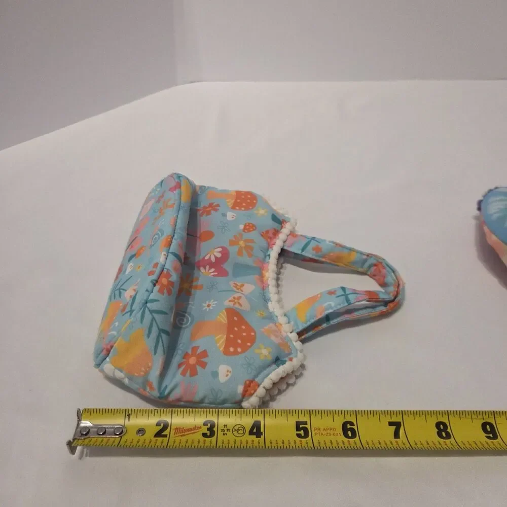 Lot Of 2 Sassy Pet Saks By Douglas Girls Spring Floral Teal Pink Orange Mini Bag